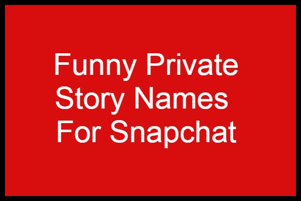 Funny Private Story Names For Snapchat 2021