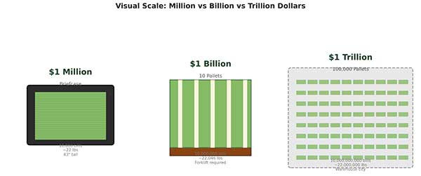 million billion and trillion dollars in money nsize comparison