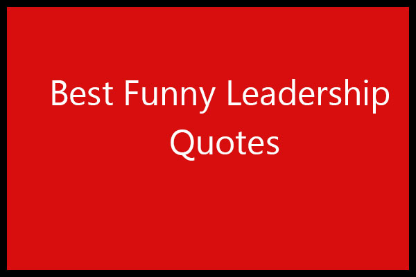 Best Funny Leadership Quotes