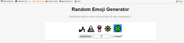 Perchance random emoji generator