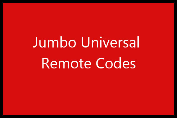 Jumbo Universal Remote Codes