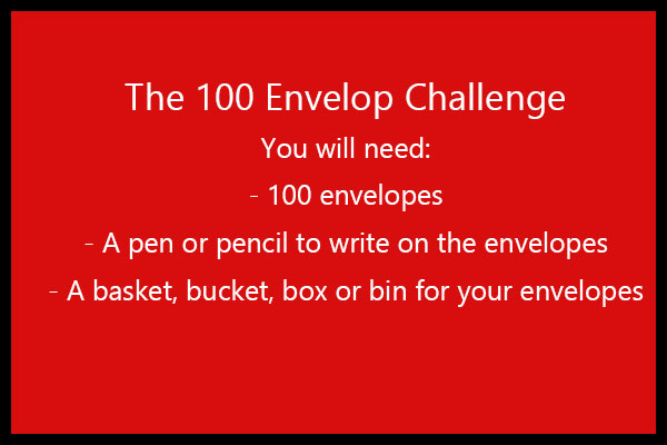 What you need for the 100 envelop challenge